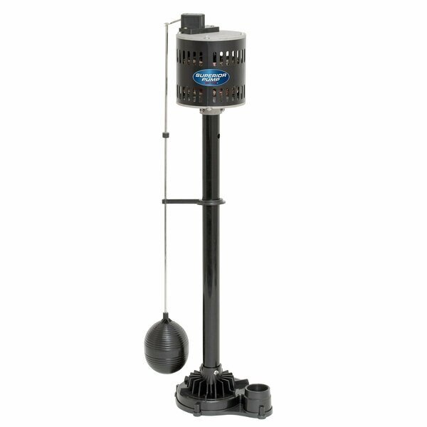 1/2 HP Plastic Pedestal Sump Pump, Superior, Mfr#: 92553